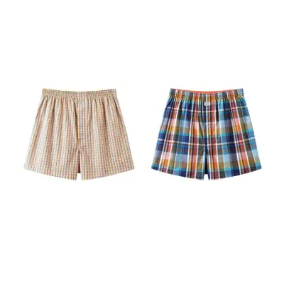 Image de Short Homme Coton 100% - Ensemble Décontracté à Carreaux