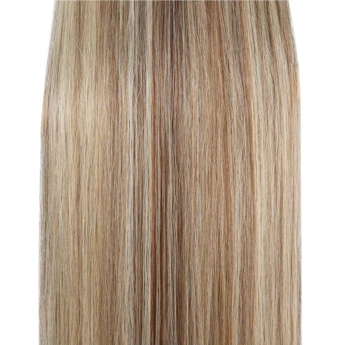 Imagen de Extension de Cabello Humano Rubio Destacado con Clip, Cola de Caballo Larga de 100g con Cordón Ajustable, P8/613, 100% Real