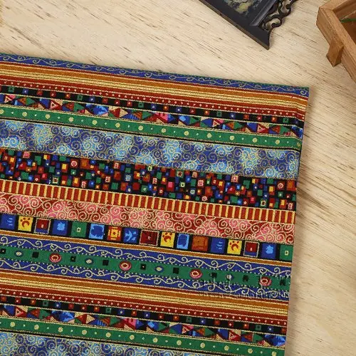 Image de Tissu Bohème Ethnique - Coton & Lin Imprimé Tribal