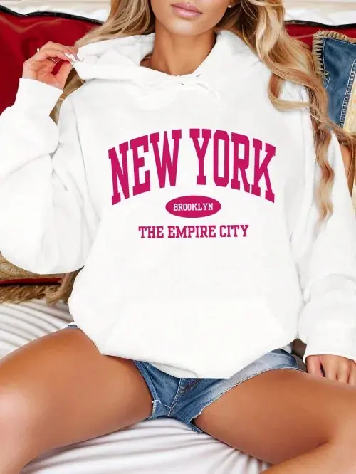 Image de Sweat à Capuche NYC Brooklyn - Style Y2K Coloré