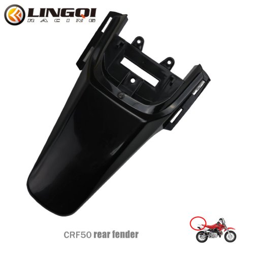Image of Lingqi CRF50 Rear Fender - Durable Plastic Mudguard for Pit Dirt Bike Protection and Style Upgrade