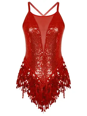 Image de Justaucorps Paillettes Franges - Danse Jazz & Ballet