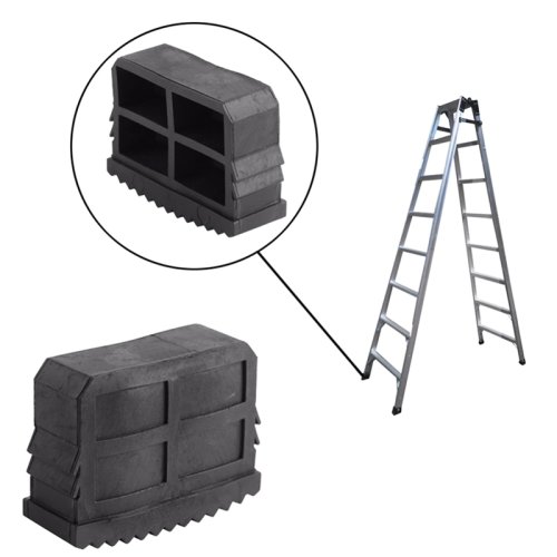 Image of Non-Slip Rubber Step Ladder Feet Pads – Durable Anti-Skid Replacement Covers for Folding Ladders and Stools