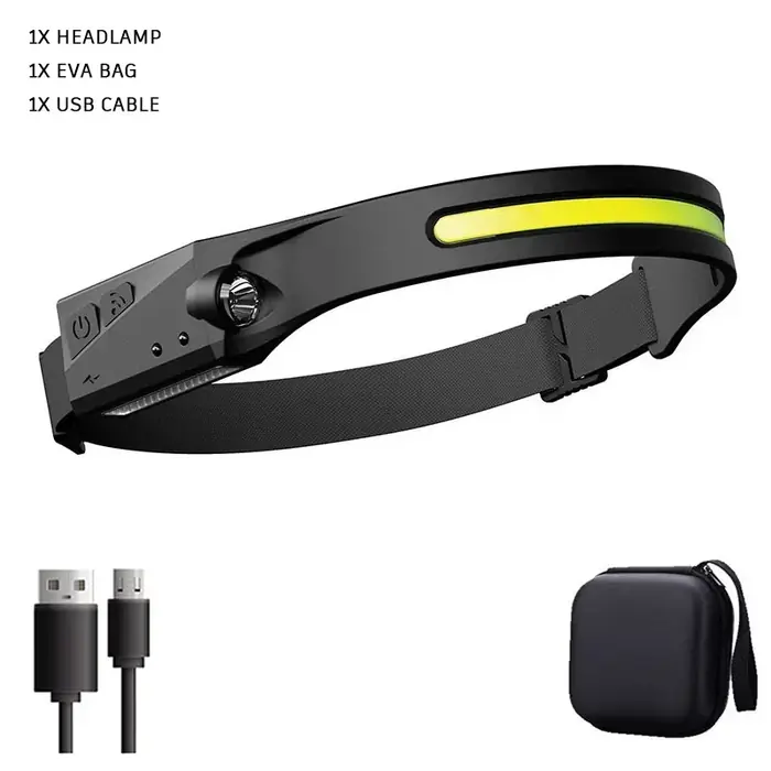 Image de Lampe Frontale LED Rechargeable avec Capteur et 5 Modes