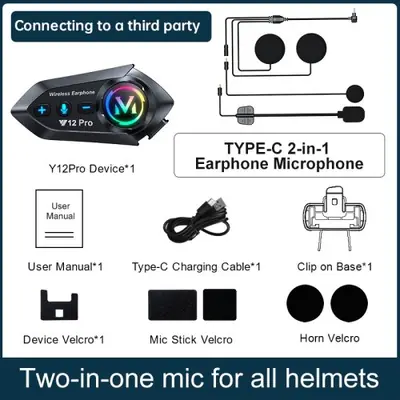 Image de Interphone Moto Bluetooth 5.4 Étanche avec Haut-Parleur