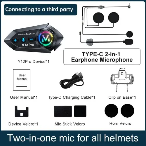 Image de Interphone Moto Bluetooth 5.4 Étanche avec Haut-Parleur