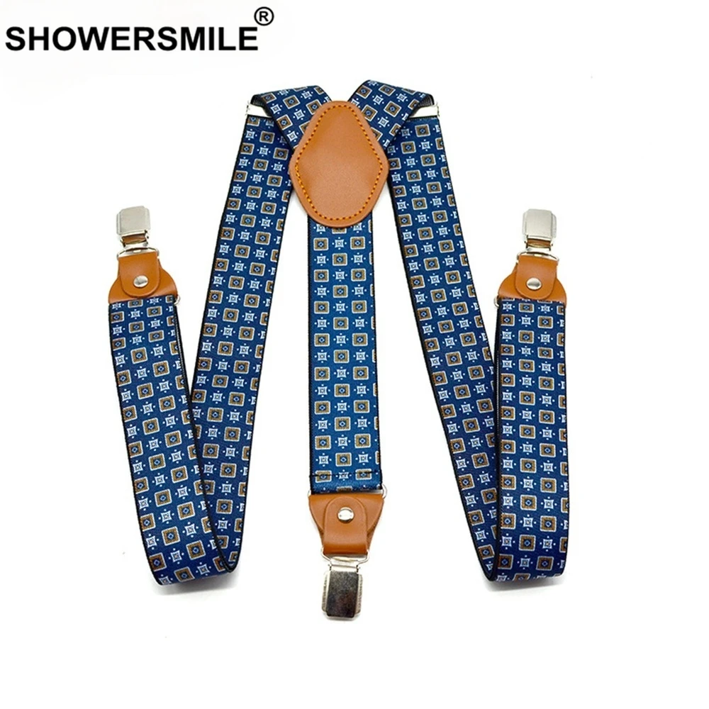 Afbeelding van Stijlvolle Verstelbare Mannen Bretels van Echt Leer met 3-Clip Systeem – Casual Broekhouders met Modieuze Print, 120 cm Lang en 3,5 cm Breed