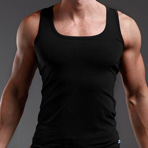 Zdjęcie Męski tank top z 100% bawełny – oversize, bez rękawów, jednokolorowy, idealny do fitnessu i kulturystyki
