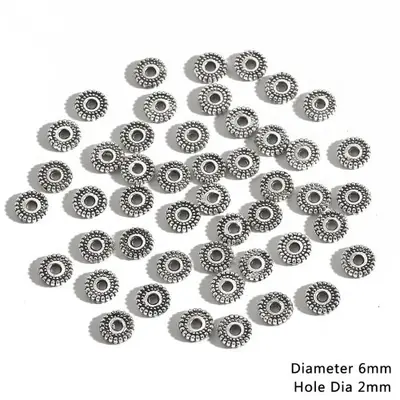 Image de Perles d'Espacement Argentées - Fleur, Tube & Breloques pour Bijoux