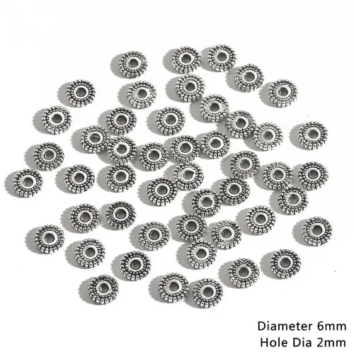 Image de Perles d'Espacement Argentées - Fleur, Tube & Breloques pour Bijoux