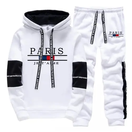 Image de Ensemble Joggers Homme Noir & Blanc - Style Athleisure US Coréen