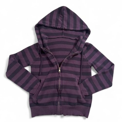Immagine di Felpa con cappuccio da donna Harajuku Vintage Y2K Felpa cardigan a righe casual chic slim fit sexy Grunge Punk Hip Hop Streetwear femminile