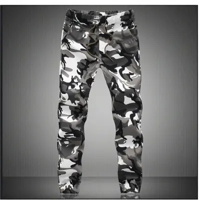 Image de Pantalon de jogging camouflage homme coton pur coupe crayon