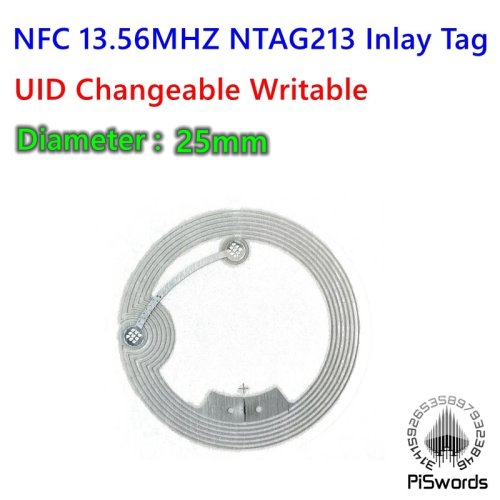 Afbeelding van Veranderbare NFC Stickers 25mm - 13.56MHz NTAG215/213/216