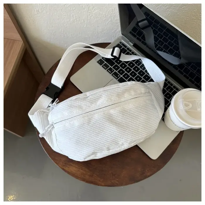 Image de Sac Banane Tendance en Velours Côtelé pour Femmes