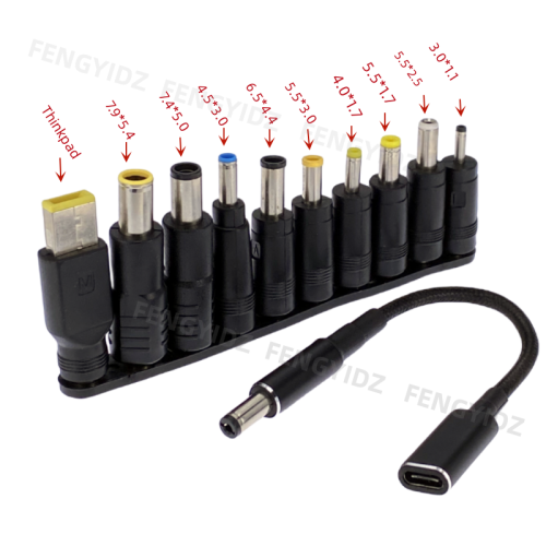 Afbeelding van 65W USB-C Laptop Oplader Adapter met Universele Oplaadkabel voor Notebooks en Laptops