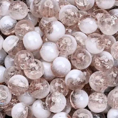 Image de Perles de Verre Cristal Rouge & Vert 8mm - Lot de 100 pour Bijoux DIY