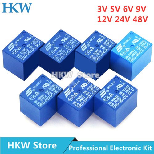 Imagen de Relés SRD 3V-48V DC, 10 Unidades - Alta Calidad para Automatización