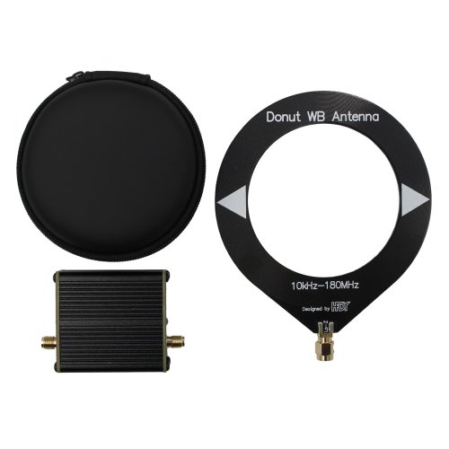 Imagen de Amplificador de transimpedancia Donut WB antena incorporada 500 Mah batería 10kHz-180MHz antena de bucle pequeño para Radio Walkie Talkie SDR