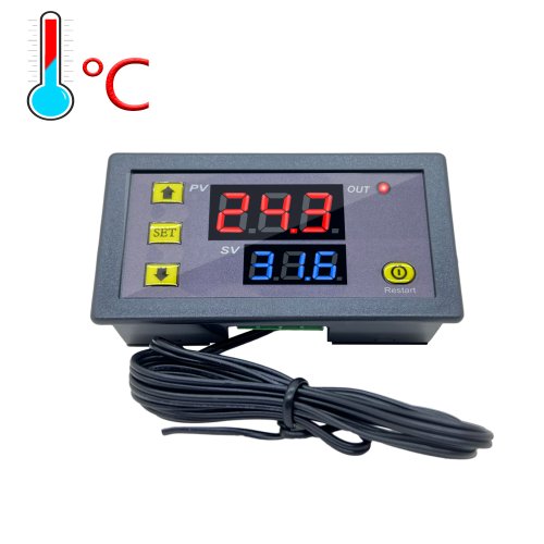 Afbeelding van Mini Digitale Thermostaat W3230 - Precisie Temperatuurregelaar voor Verwarming en Koeling met Sensor (12V/24V/220V)