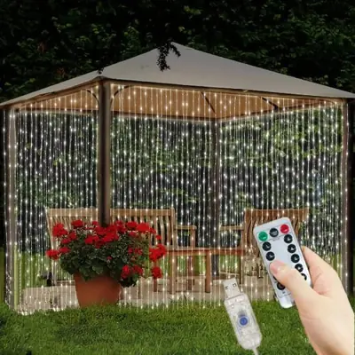 Image de 3m 4m 6m 8 mode chambre lumière mariage décoration de noël fête vacances usb rideaux lumières led lumière extérieure fée chaîne lumière