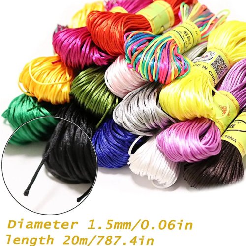 Bild von Natürliche Makramé-Schnur aus Nylon – 20 Meter, 1,5 mm, ideal für DIY-Schmuck, Armbänder, Perlenketten und kreative Handarbeiten