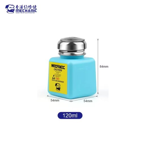 Imagen de Mecánico 180ml tapa de Metal botella de Alcohol líquido prensa bombeo ESD dispensador de líquido con...