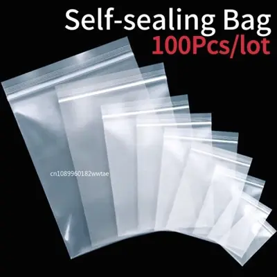 Image de 100 Sachets de Rangement Transparent avec Fermeture Éclair