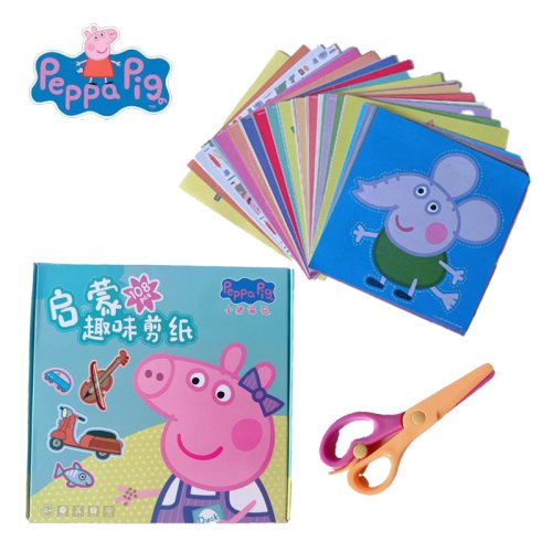 Imagen de 108 Unidades de Recortes de Papel Peppa Pig: Divertidos Origamis Hechos a Mano con Papel de Colores para Niños, Jardín de Infantes, Aprendizaje Educativo y Juguetes de Dibujos Animados para Bebés