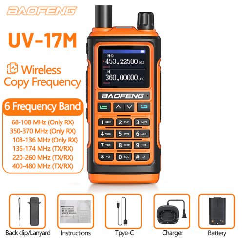 Afbeelding van Baofeng UV-17M Volledige Luchtband Walkie Talkie met Multi-Band, Type-C Opladen en Lange Afstand Communicatie voor Ham Radio En Outdoor Avonturen