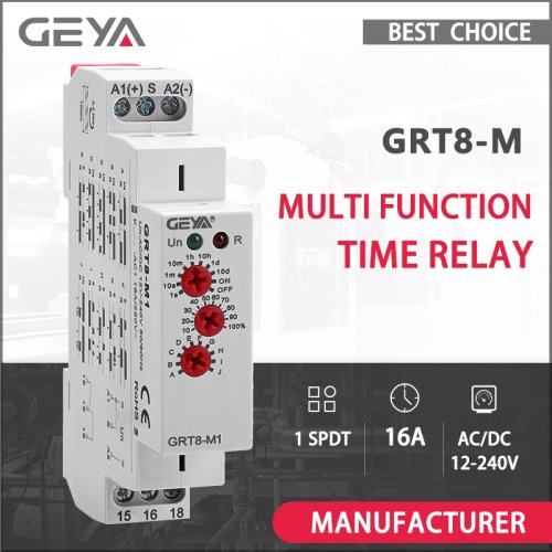 Imagen de Relé de Tiempo Multifunción Geya - 10 Modos y Voltajes hasta 230V