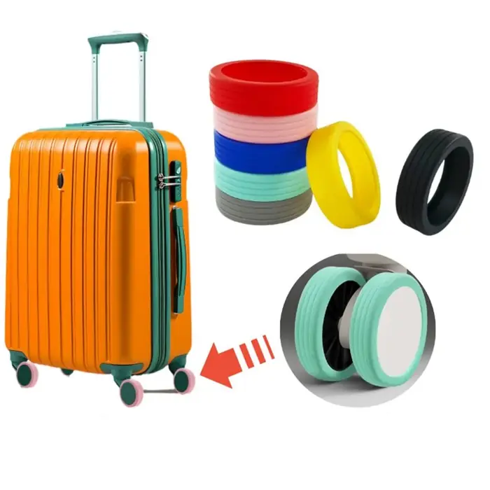 Image de Protecteur de Roues de Valise en Silicone - Lot de 4, 8 ou 16 Pièces