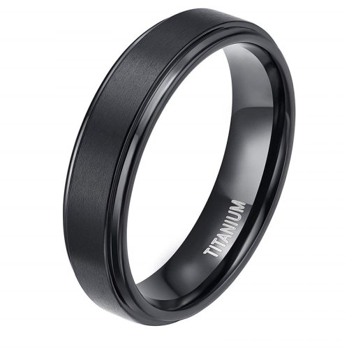 Immagine di Tigrade 4/6/8/10mm Anello in titanio nero Uomo Spazzolato Fede nuziale Donna Anelli di fidanzamento Colore argento Bague Femme anneau bijoux