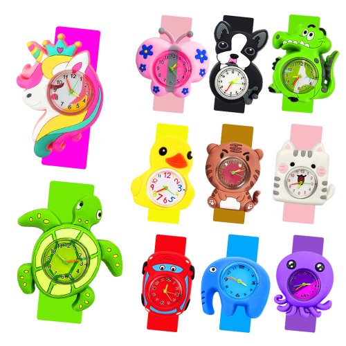 Afbeelding van Leuke Kinderhorloge met Cartoon Motief – Waterdichte Slap Armband Klok voor Jongens en Meisjes vanaf 3 Jaar