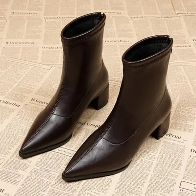 Image de Bottines Vintage à Talons Épais - Style Élégant pour Femme
