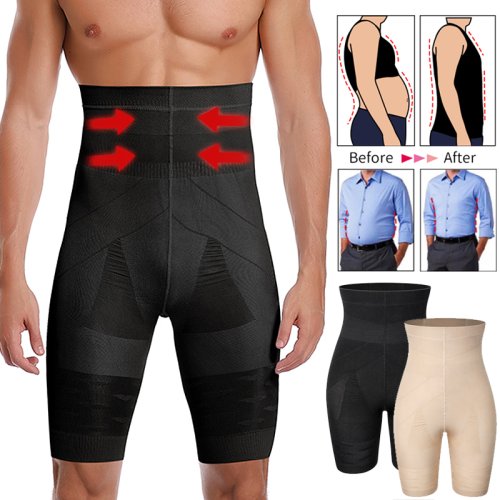 Imagen de Pantalones Cortos Moldeadores para Hombre con Control de Barriga y Compresión Alta - Faja Abdominal y Calzoncillos Boxer Adelgazantes