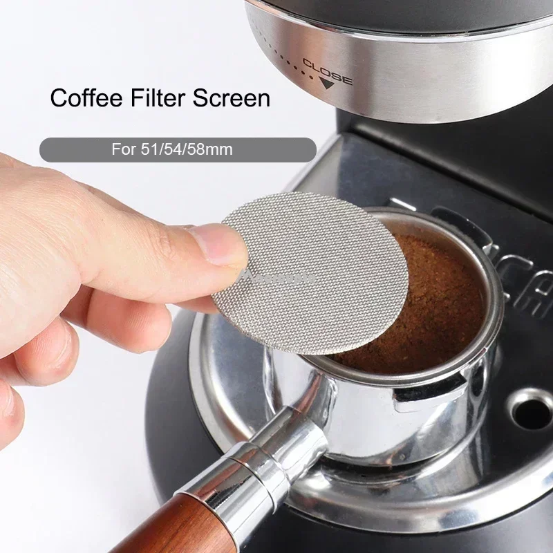 Image of Reusable Stainless Steel Coffee Filter Screen – Heat-Resistant Mesh Portafilter Puck for Espresso Machines (51mm, 53mm, 58mm)