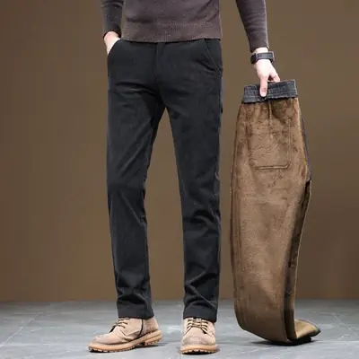 Image de Pantalon Homme Velours Côtelé Hiver 2024 - Slim & Chaud