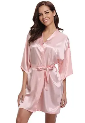 Robe Kimono en Soie Bleu Marine - Élégance et Séduction