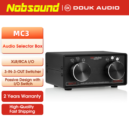 Zdjęcie Nobsound 3-IN-3-OUT XLR zbalansowany/konwerter stereo RCA selektor audio pasywny przedwzmacniacz do wzmacniacza domowego