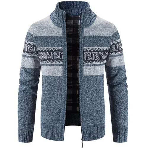 Image de Cardigan Homme Col Montant - Style Coréen Automne/Hiver