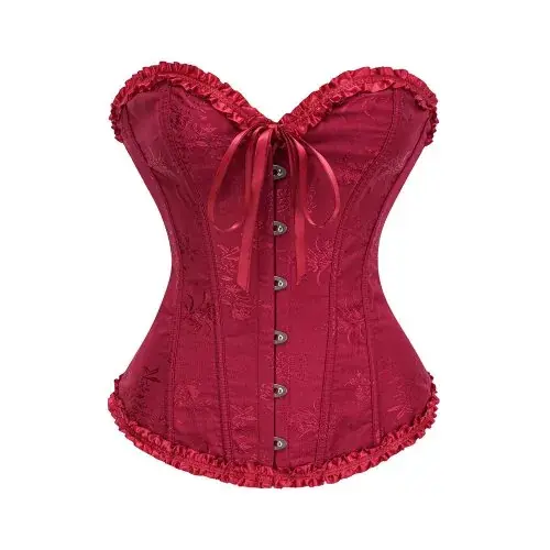Image de Bustier Jacquard Jaune Volants - Push-Up Sexy & Élégant