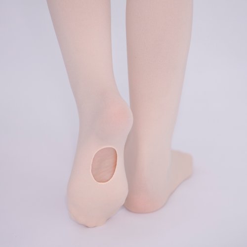 Imagen de Pantimedias de Ballet Profesionales para Niños, Niñas y Adultos - Mallas de Danza Blanca y Negra con Agujero para Punto de Apoyo