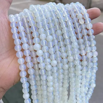 Image de Perles Opale Blanche Rondes - 4 à 10mm - Bijoux DIY