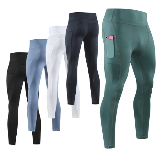 Imagen de Gimnasio para hombre Fitness correr pantalones deportivos atletismo mallas ajustadas Joggings pantalones de compresión de Yoga ajustados pantalones de chándal ajuste seco