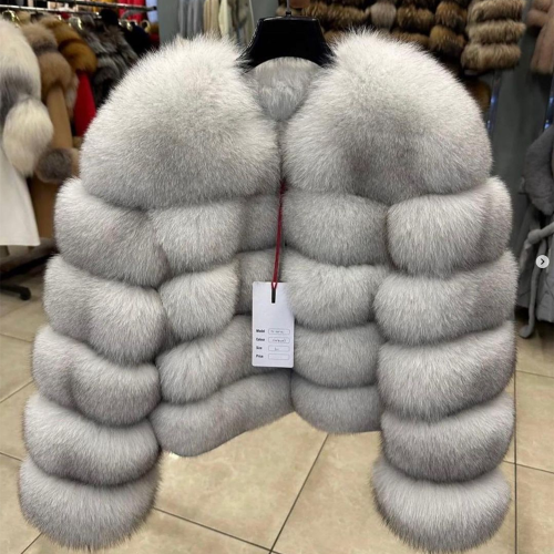 Manteau en Fourrure de Renard Véritable - Élégance Hivernale