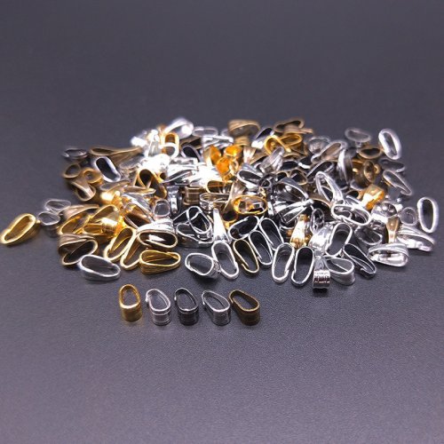 Image of 100-Piece Assorted Necklace Pendant Connectors & Bail Clasps for DIY Jewelry Making – Premium Metal Bead Findings for Crafting Elegant Necklaces and Pendants