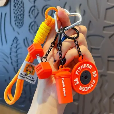 Image de Porte-clés Haltère Miniature - Design Sportif & Créatif