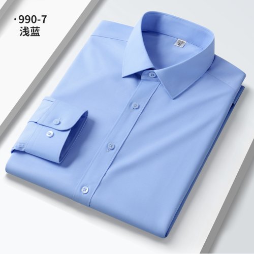 Immagine di Camicia da Uomo Antirughe di Alta Qualità, Elegante a Maniche Lunghe, Taglio Slim Fit, Camisa Social per Ufficio e Business, Bianca, Taglie 4XL e 5XL