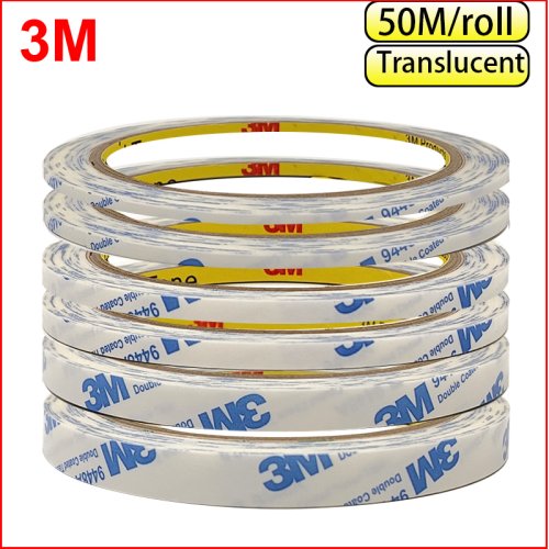Imagen de Cinta de tejido adhesivo de doble cara Original 3M de 2mm ~ 5mm ~ 10mm para iphone samsung huawei pantalla de teléfono LCD pantalla LED Fix (blanco)